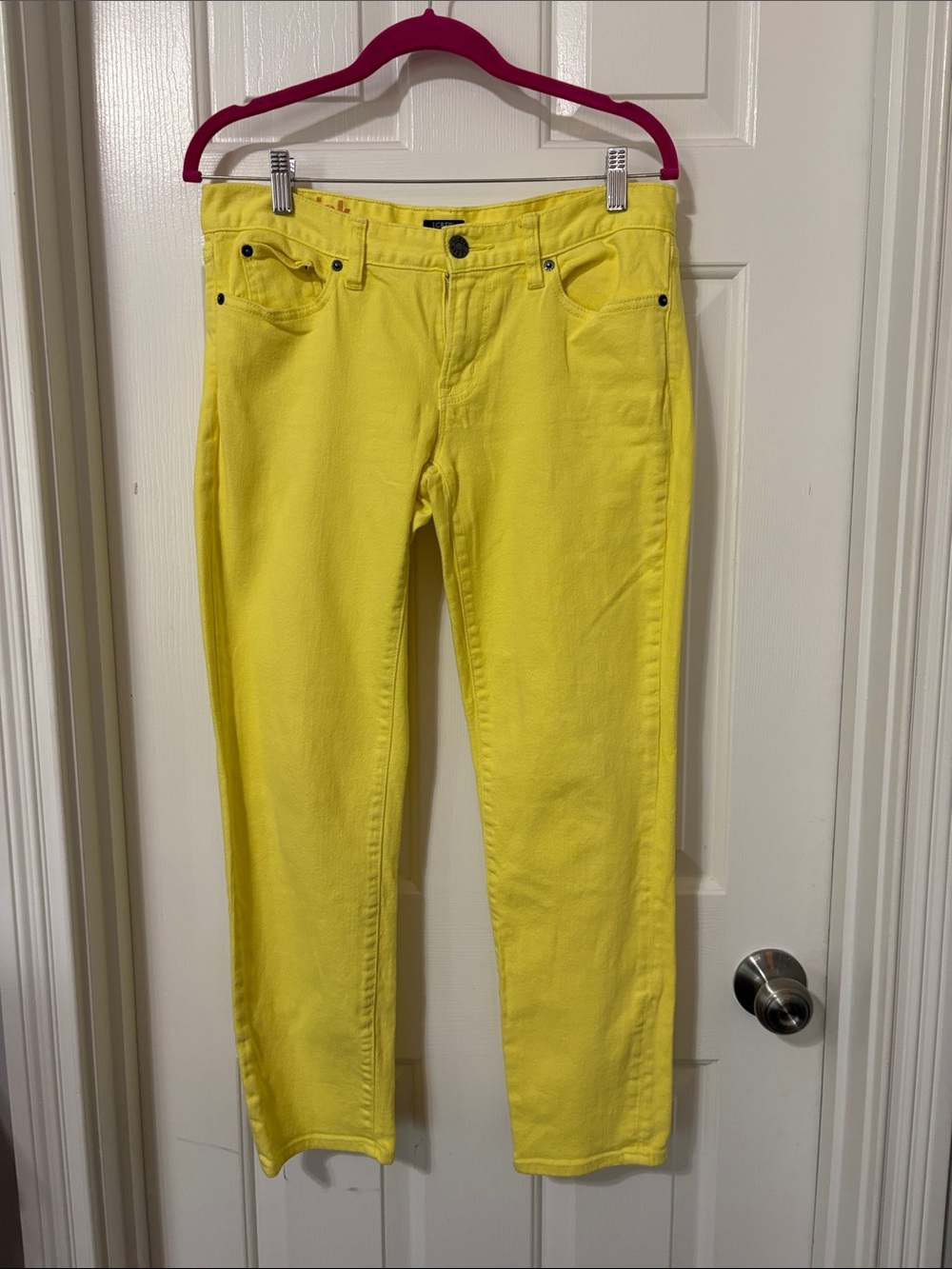 J. Crew Straight-Leg Jeans in Bright Yellow